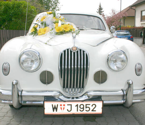 Beispiel: Hochzeitsautos, Foto: Oldtimer-Wien.