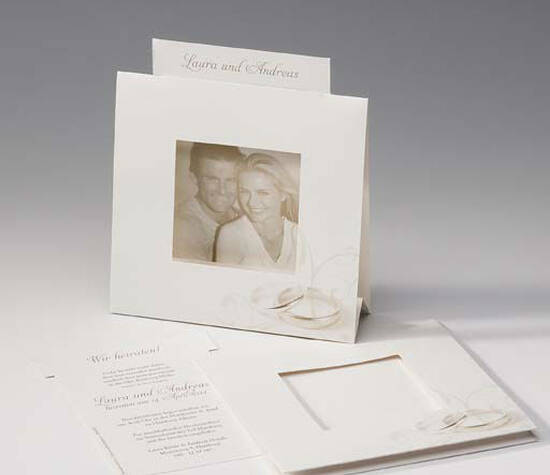 Beispiel: Hochzeitseinladung mit Foto, Foto: Druckerei Rokos.
